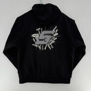 Snap-On Hoodie Sweatshirt Men XL Black Full Zip Heavyweight Lined Tools Mechanic
